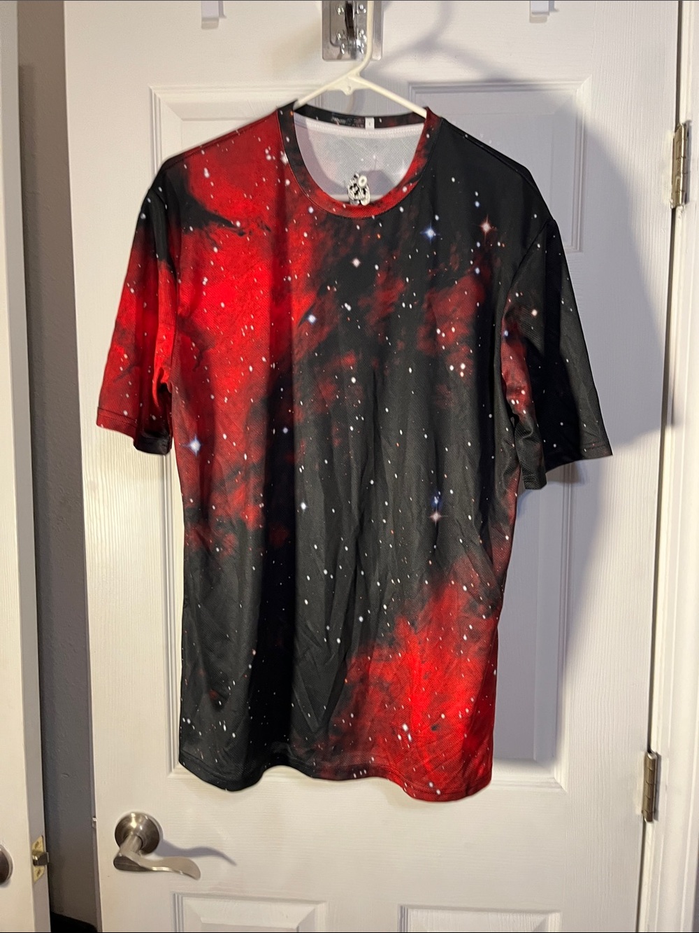 Red & Black Nebula Print Men's Tee